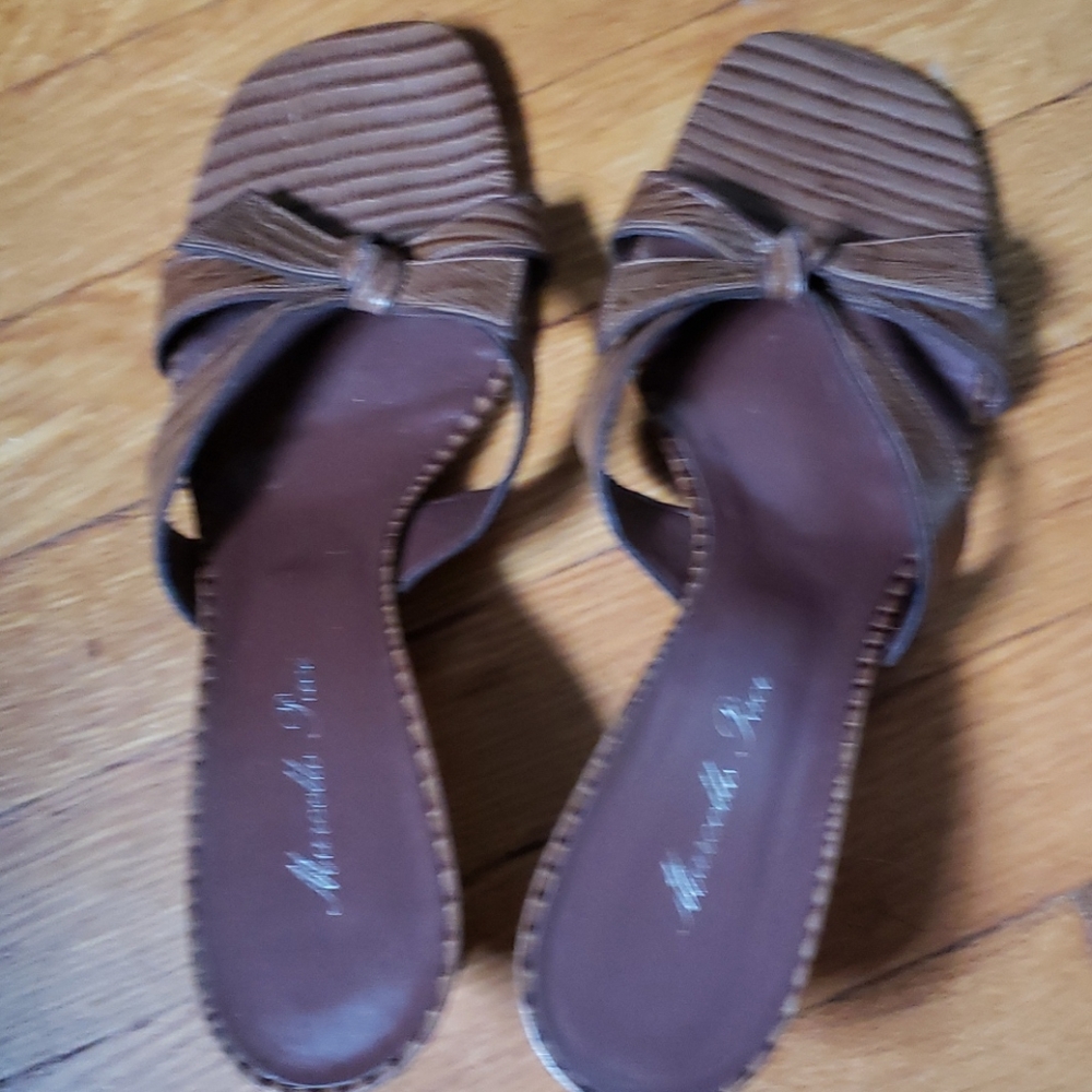 Sandals with heels.